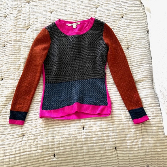 DIANE von FURSTENBERG Textured Wool Multicolor Sweater - Picture 6 of 8